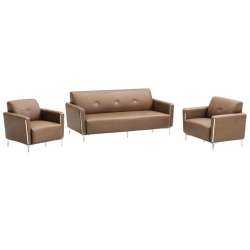 كنب جلد "ألترا مودرن باللون البني الفاتح