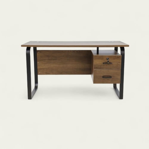 مكتب عمل خشبي مع أدراج وقفل