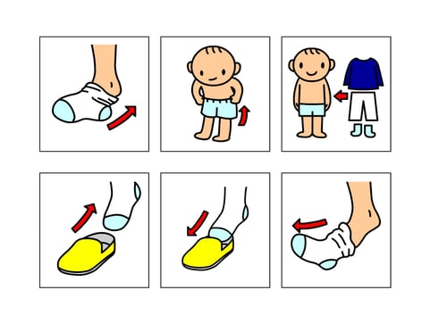 ملف بيكس pecs لتعلم ارتداء الملابس