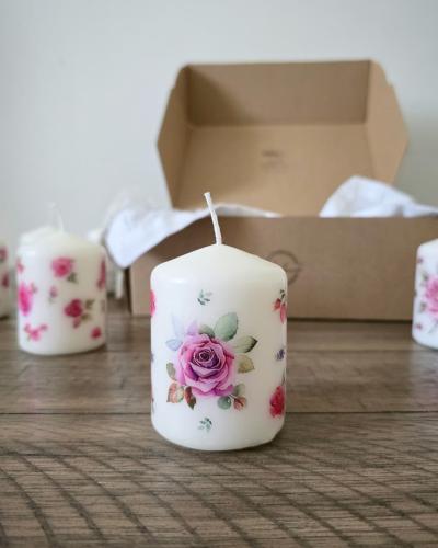 Vintage Floral Candle - Patterned (B)