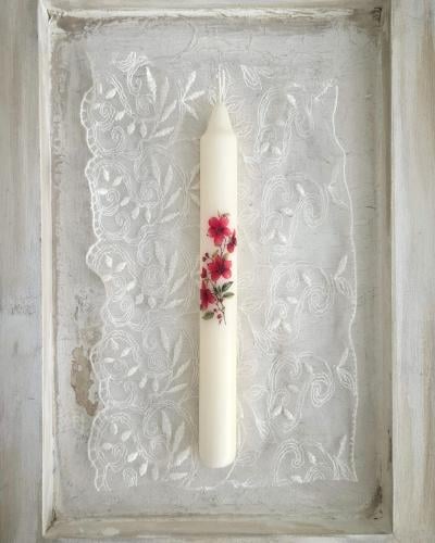 Vintage Floral Candle - Tapered Candle