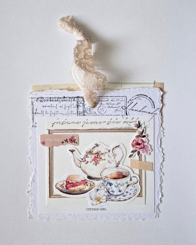 Vintage Girl - Handmade Greeting Card