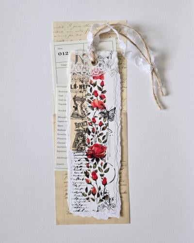 Red Roses - Handmade Bookmark