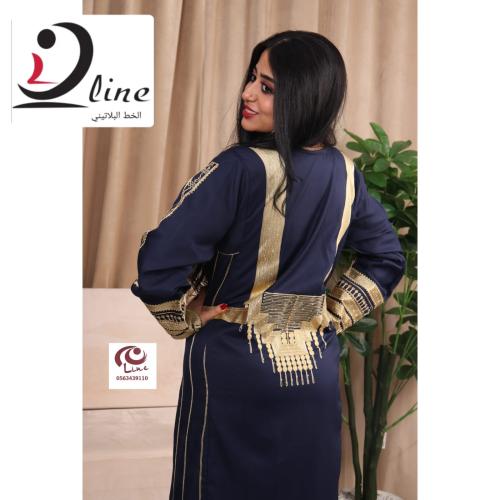 جلابية عسيري كريب ملكي كتان فاخر