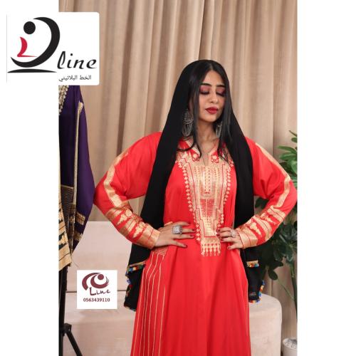 جلابية عسيري كريب ملكي كتان فاخر