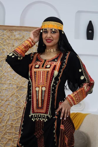 طقم جلابيه تراثيه فاخره مع السروال