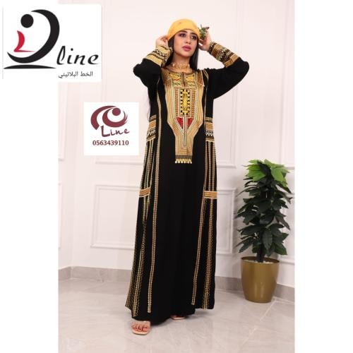 جلابية عسيري كريب ملكي فاخر