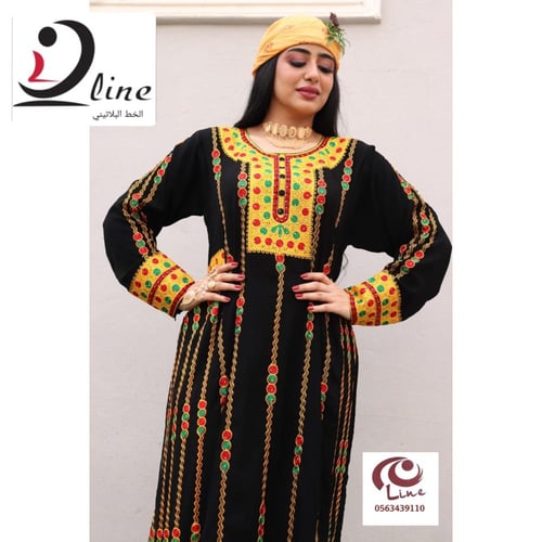 جلابية عسيري كريب ملكي فاخر