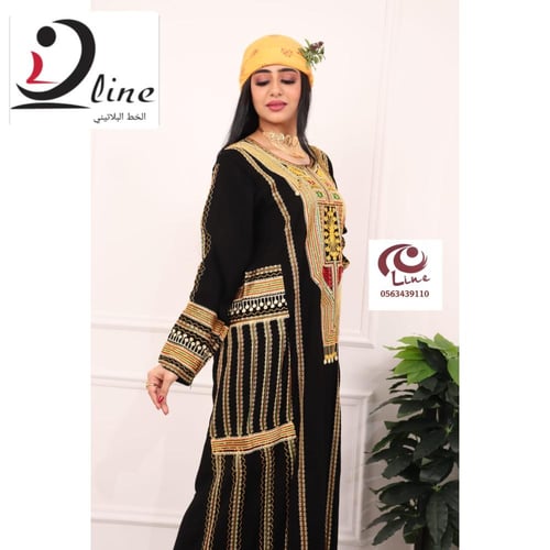 جلابية عسيري كريب ملكي فاخر