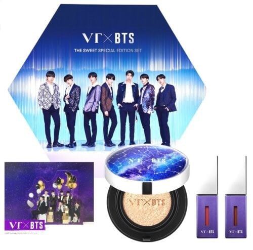 مجموعه مكياج bts - كريم اساس +2سائل الشفاه