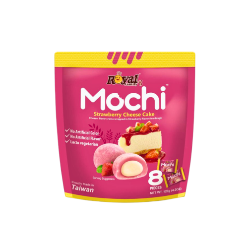 موتشي تشيز كيك فراوله من رويال فاميلي 8 قطع/ 120g