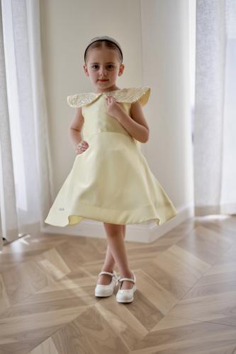 فستان ليموني بقصه كلوش