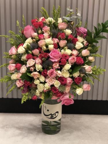 فازة ورد طبيعي