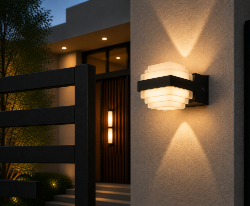 ابليك جداري خارجي المنيوم اضاءة اصفر SC-581