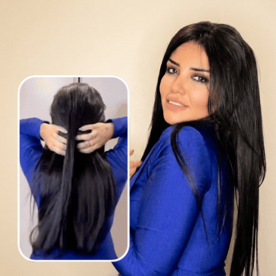 Natural hair wig, length 22 inches, density 250, l...