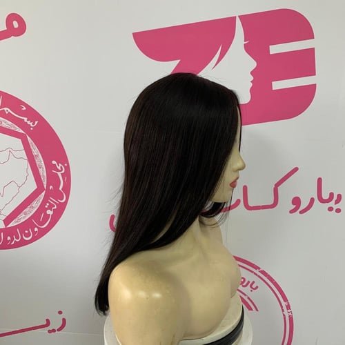 باروكة شعر طبيعي اسود طبيعى 16 انش جذور كاملة حرير...