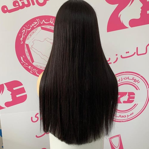 باروكة شعر طبيعي لون اسود طبيعى طول 22 انش جذور كا...