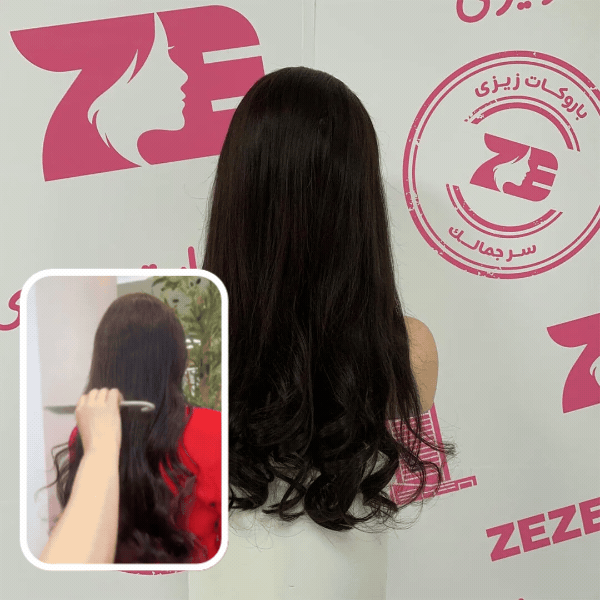 باروكه انجل شعر طبيعى طول 24 انش كثافه 250 لون بنى...