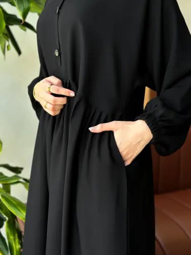 عباية بأكمام مزموم D90