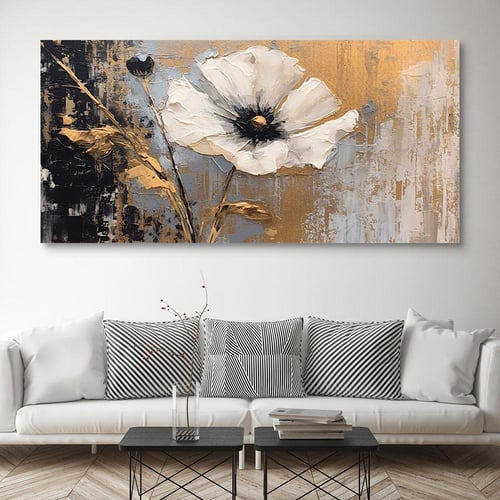 لوحات فن تجريدي ورد تصميم عصري