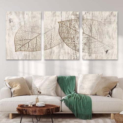 طقم لوحات ثلاثية فن تجريدي ورد تصميم عصري ا