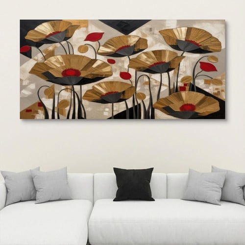 لوحات فن تجريدي ورد تصميم عصري