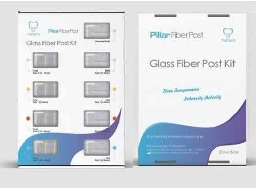 TIADENT PILLAR GLASS FIBER POST KIT 20 POST/5 DRIL...