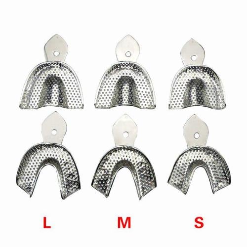 Metal Impression Tray Set Stainless Steel S M L 6...