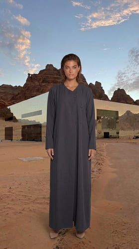 Navy blue abaya blazer