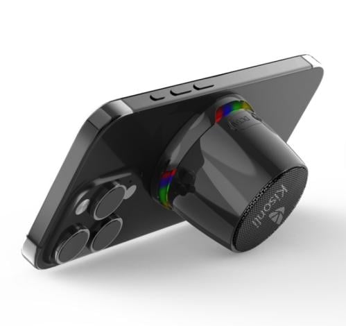 مكبر صوت بلوتوث محمول مغناطيسي KISONLI C100 صغير الحجم مزود بإضاءة RGB وباس قوي