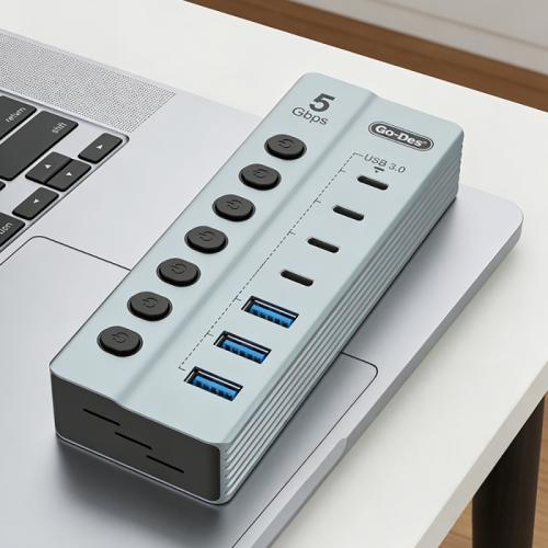 موزع USB متعدد المنافذ من النوع C و USB ( 7 في 1 ) - GD-9212