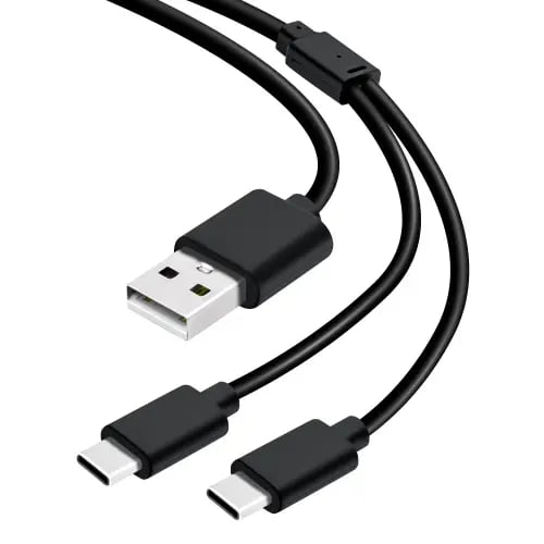 كابل شحن 2 في 1 لوحدات تحكم PS5 وجهاز PS VR2 بمنفذ بتقنية USB Type-C