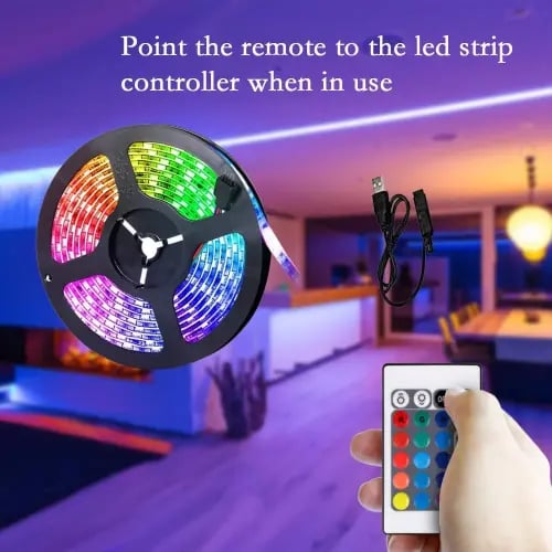 شريط إضاءة LED متعدد الألوان RGB لتحسين السيت اب وخلفية الشاشات