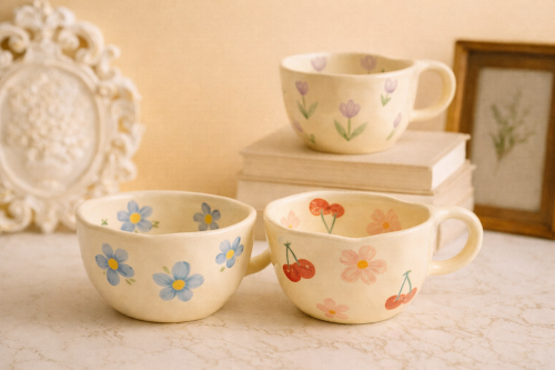 اكواب بطبعات الورود