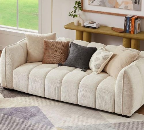 كنبة ثلاثية بحشوة اسفنج و نوابض بوكت سبرنج