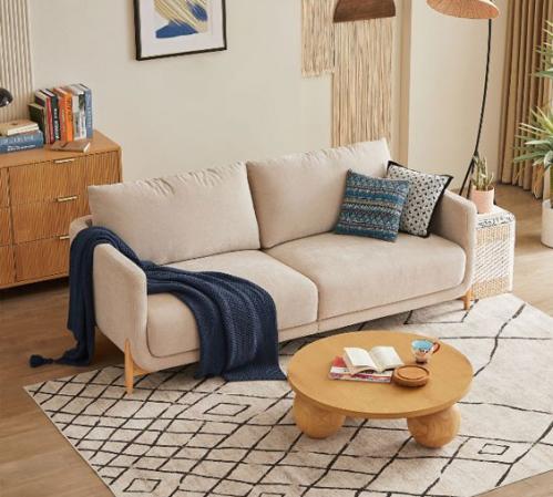 كنبة ثلاثية بحشوة اسفنج و نوابض بوكت سبرنج