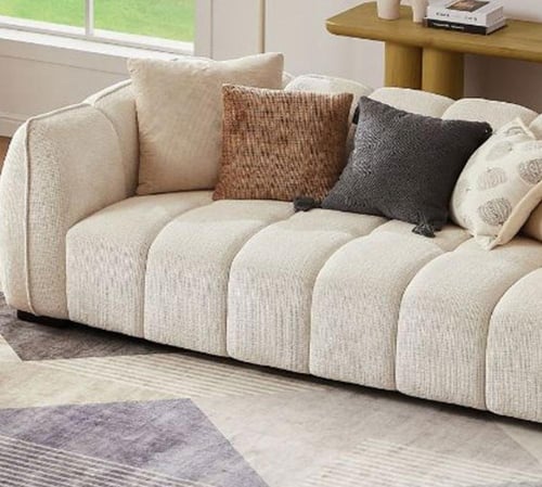 كنبة ثلاثية بحشوة اسفنج و نوابض بوكت سبرنج