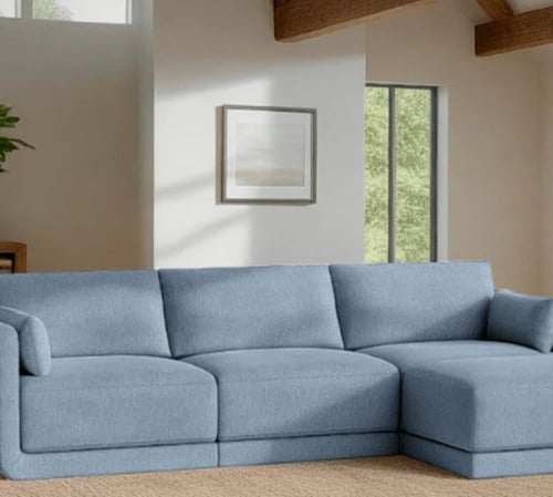 كنب زاوية بحشوة اسفنج و نوابض بوكت سبرنج