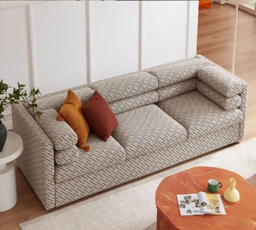 كنبة ثلاثية بحشوة اسفنج و نوابض بوكت سبرنج