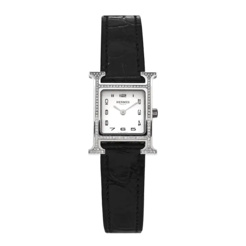 ساعة هيرميس كوارتز بإطار مرصع بالألماس