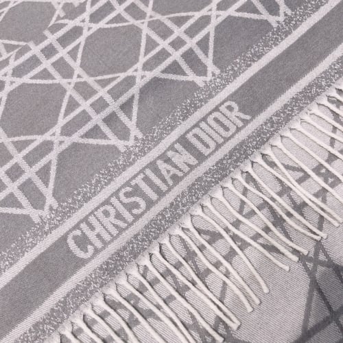 Di0r rattan plaid cape 140*140cm 100% cashmere