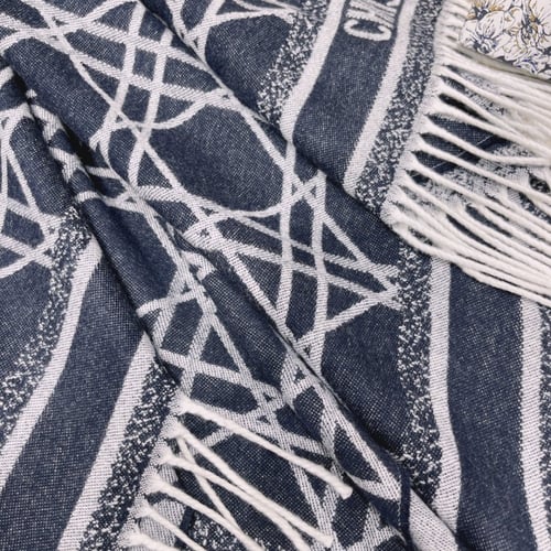 Di0r rattan plaid cape 140*140cm 100% cashmere