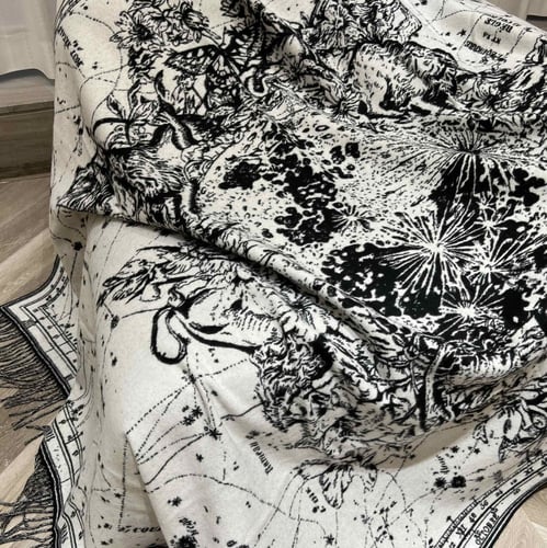 Dior Star series jacquard draped blanket 89% wool...