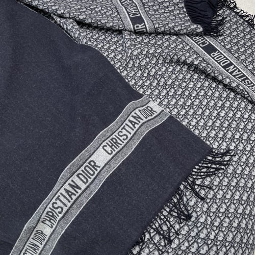 Dior "Bookmark letter Jacquard" large blanket Wool...