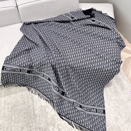 Dior "Bookmark letter Jacquard" large blanket Wool...