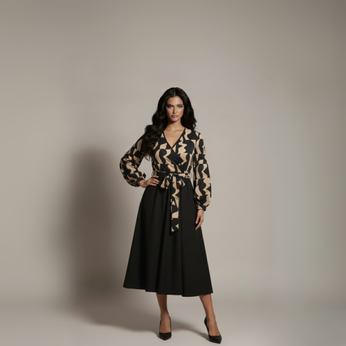 Black midi dress