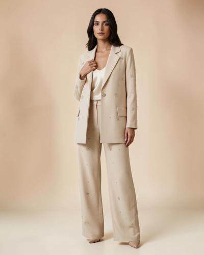 Women's set adorned with rhinestones