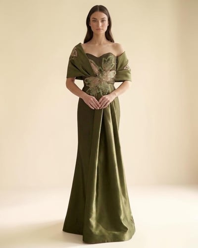 Olive evening dress