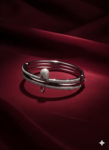 سوار زركون فضي