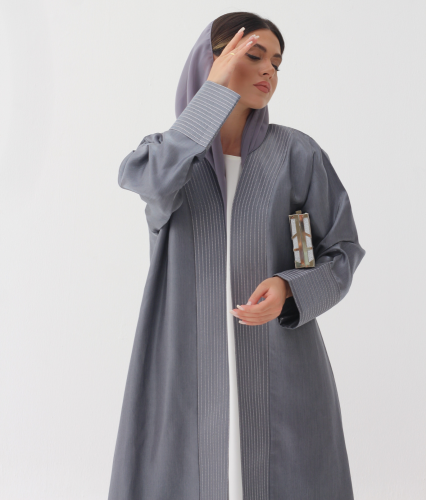 Silk embroidered abaya